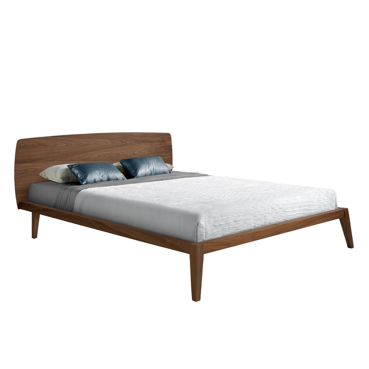 Walnut veneered wooden bed - Angel Cerdá