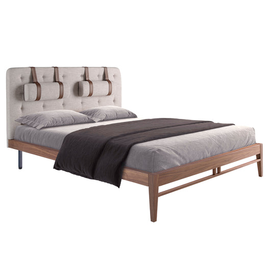 Walnut veneered wooden bed - Angel Cerdá