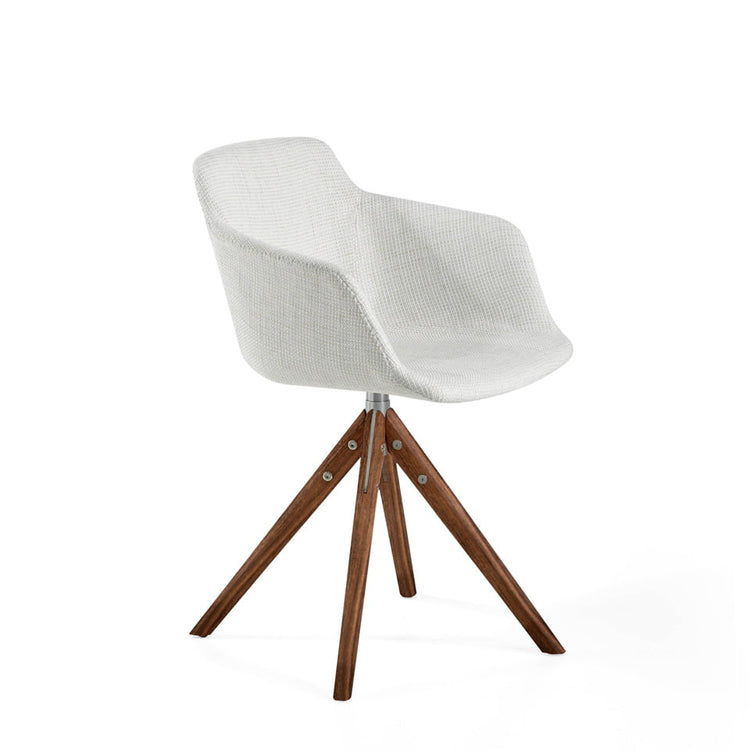 Swivel chair in fabric with structure in walnut - Angel Cerdá S.L