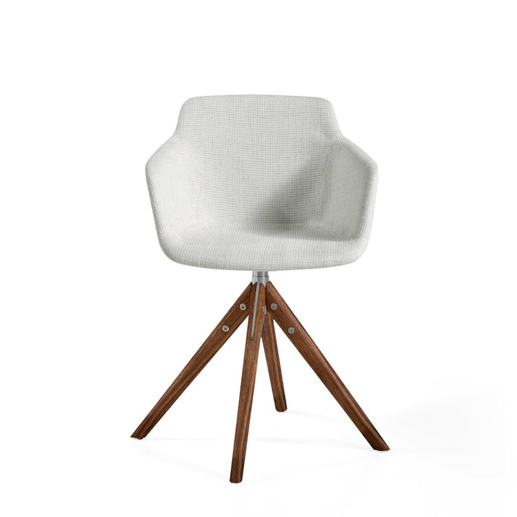 Swivel chair in fabric with structure in walnut - Angel Cerdá S.L