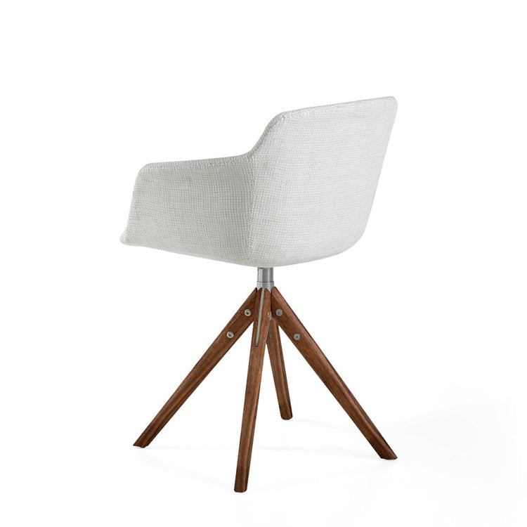 Swivel chair in fabric with structure in walnut - Angel Cerdá S.L