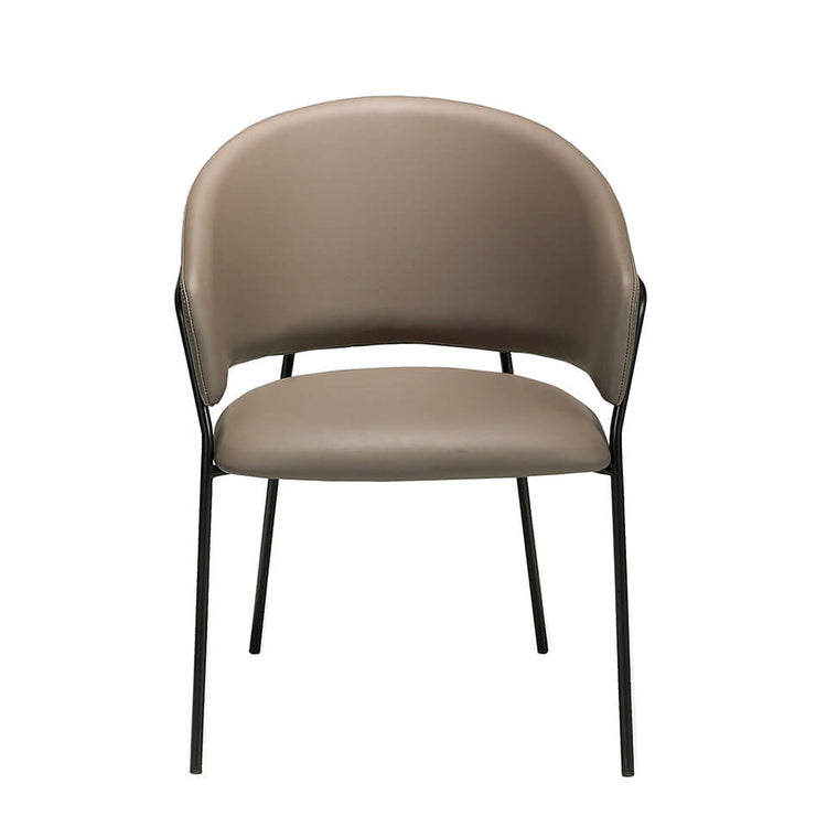 Chair upholstered in leatherette with black steel legs - Angel Cerda S.L.