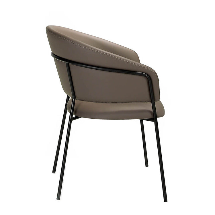 Chair upholstered in leatherette with black steel legs - Angel Cerda S.L.