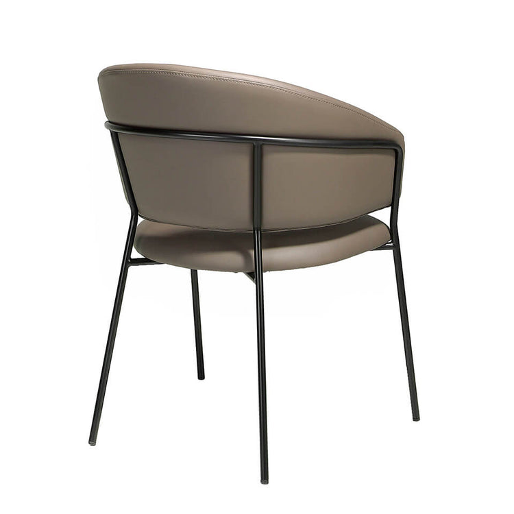 Chair upholstered in leatherette with black steel legs - Angel Cerda S.L.