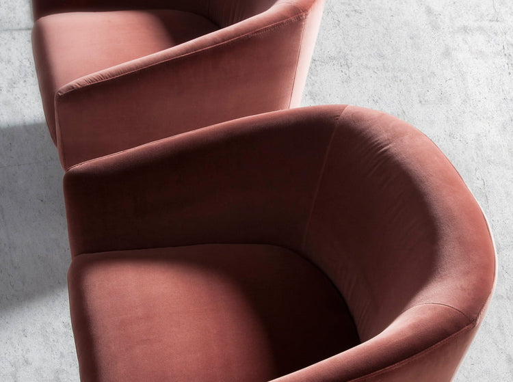 Swivel upholstered armchair in velvet effect fabric - Angel Cerdá, S.L.