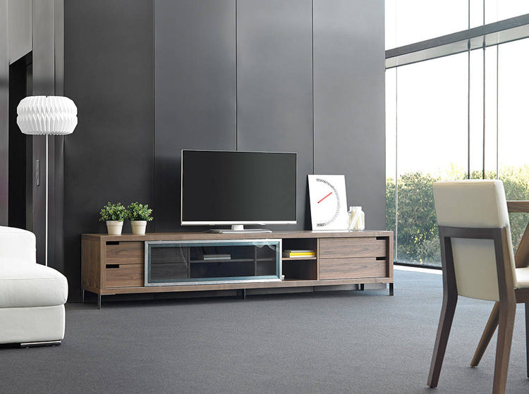 TV stand in walnut veneered wood - Angel Cerdá S.L