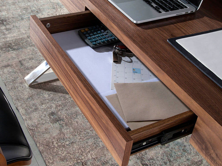 Office desk in walnut veneered wood - Angel cerdá S.L