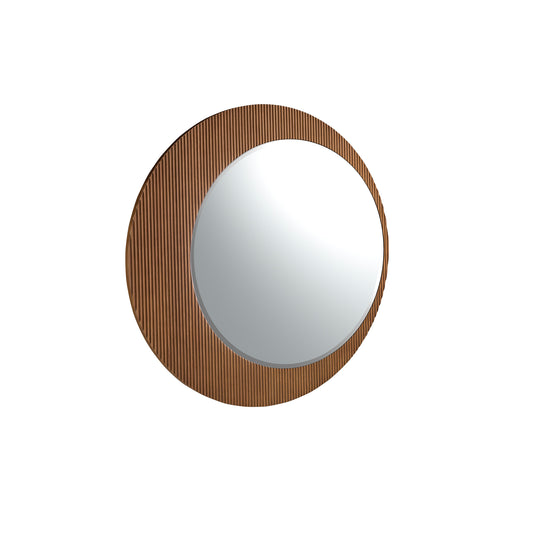 Round walnut wall mirror - Angel Cerdá