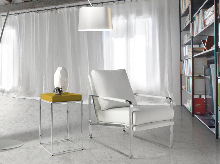 Corner table with stainless steel frame - Angel Cerdá S.L