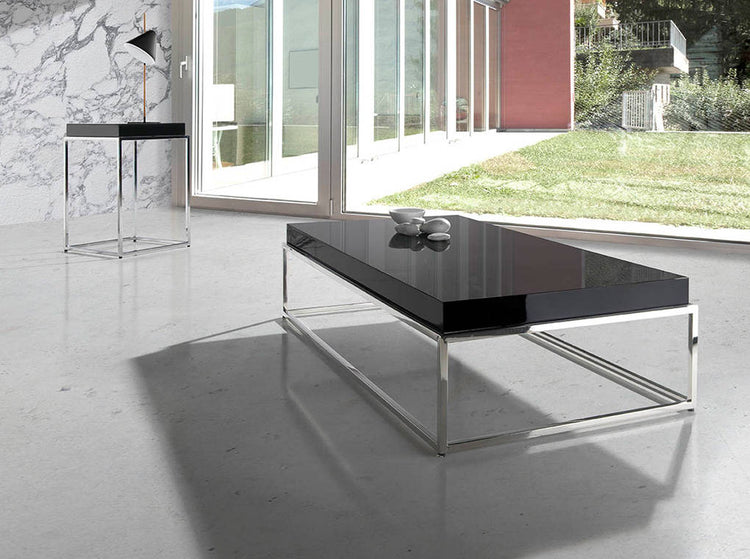 Coffee table with lacquered Mdf top and stainless - Angel Cerdá S.L