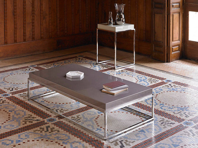 Coffee table with lacquered Mdf top and stainless - Angel Cerdá S.L