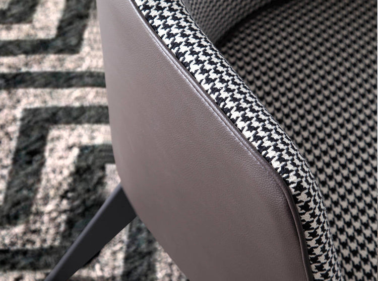 ARMCHAIR UPHOLSTERED IN HOUNDSTOOTH FABRIC