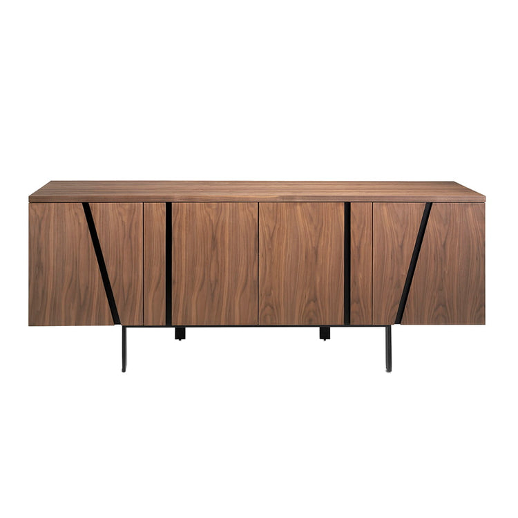 Sideboard lacquered in white and details in chrome plated - Angel Cerda